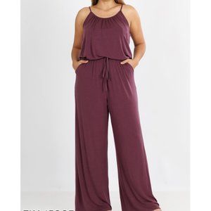 Spaghetti Strap Jumpsuit w/ Pockets (Eggplant)